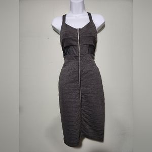 Midi bodycon bandage dress with mesh